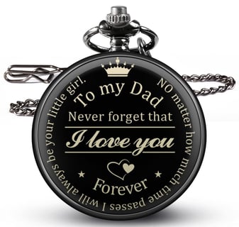 Personalized Pocket Watch with Chain