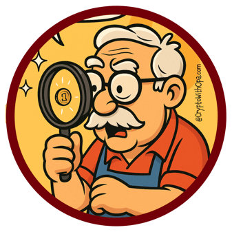 Old man uses magnifying glass to search for a shatosi.