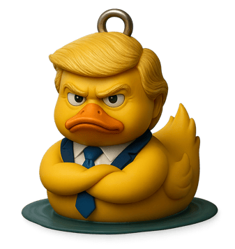 Donald Trump duck, a rubber duck with a donald trump ducky