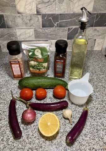 The ingredients I used to cook the ratatouille