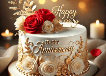 Beautifully decorated personalized cake with a custom message ideal for birthdays and special events