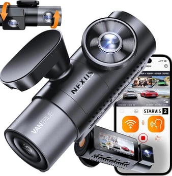 VANTRUE N5 Cámara de Coche Dashcam 4 Canales para Coche, color negro