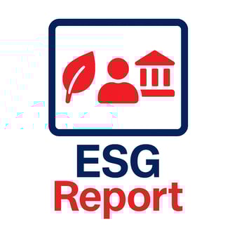 a logo for the esg report on the esg report