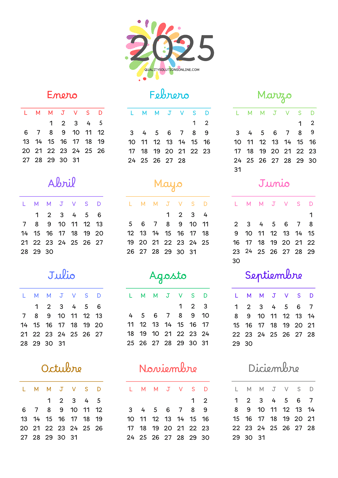 calendarios alegres y divertidos para imprimir