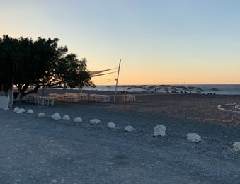 Kreta Strandbar am Morgen