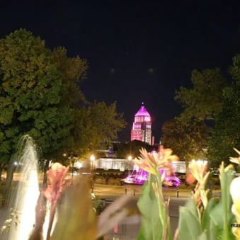 Édifice Price en rose.