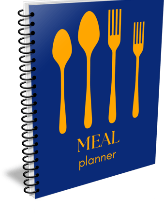 a meal planner with a fork, knife, fork, and spoon