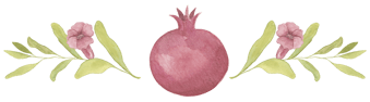 pomegranate and leaves crest