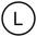 un L noir dans un cercle noir