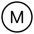 un M noir dans un cercle noir