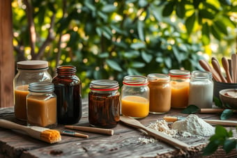  Various natural adhesives, such as beeswax, tree sap, and flour paste.