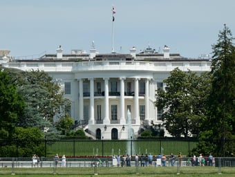 The white house in Washington DC. Home of the President of the USA.