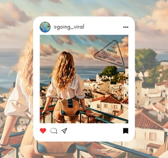 What is Going Viral Image of Woman Overlooking Porto Portugal