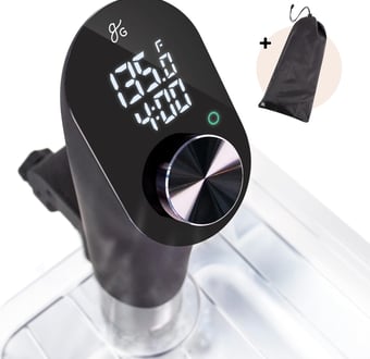 Sous vide cooker for restaurant-quality meals, ensures precise cooking temperature.
