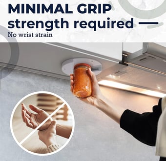 Universal jar opener for easy grip, perfect for seniors and those with weak hands.