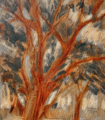 Step 2 of painting of trees and branches