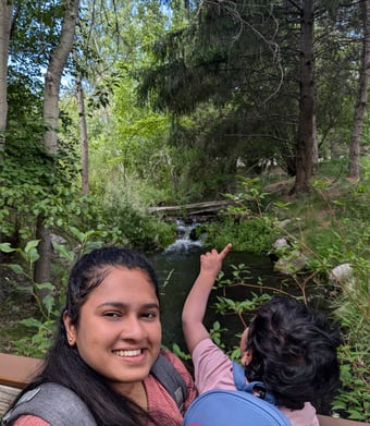 Sowmya and her son at a Nature Preserve