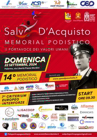 Locandina evento Memorial Podistico Salvo D'acquisto