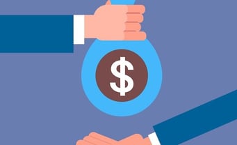 a person giving a dollar sign to another person