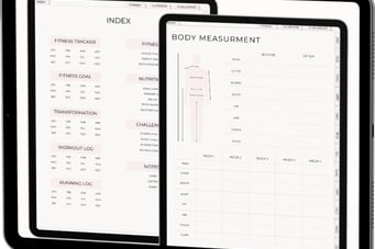 a tablet computer with a tablet and a tablet with a body measurement
