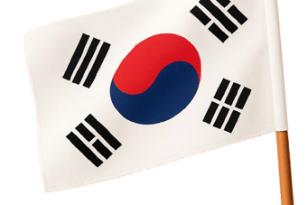 White flag with red-blue yin-yang and four black trigrams