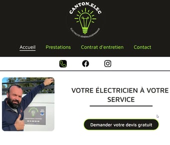 Capture d'écran du site cantonelec