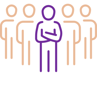 a person standing in front of a group of people