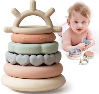  7-piece Stacking Ring Toys, crafted from high-quality