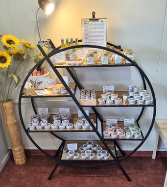 a display of various types of balms