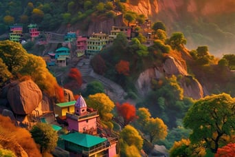 a mountaintop with a mountain view of a mountain range