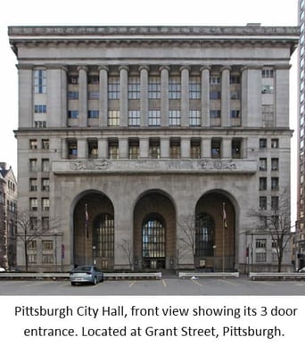 Pittsburgh City Hall front entrance on Grant Street