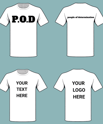 a t - shirt with a t - shirt that says p o d