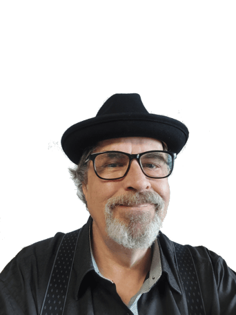 a man with a hat and a hat on