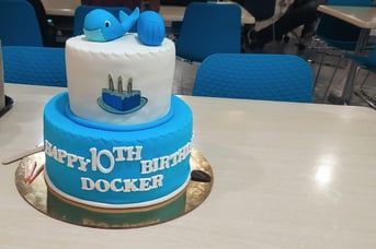 Docker 10th Anniversary Cake