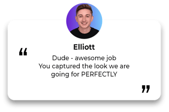 Testimonial from Elliott expressing gratitude for doing a perfect job