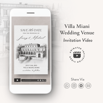 villa miani wedding invitation video custom wedding venue invitation