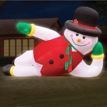 reclining inflatable snowman
