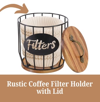 Rustic Coffee Filter Holder with Lid