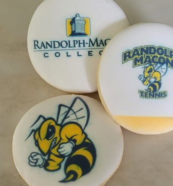 printed cookies with school mascot