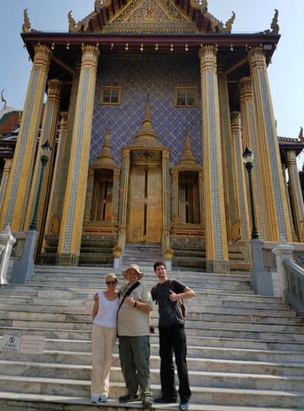 Lady and The Pirate plus Steven are enjoying the Grand Palace in Bangkok