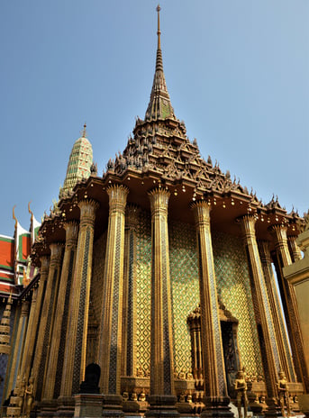 Golden Building inside the Grand Palace in Bangkok, Thailand