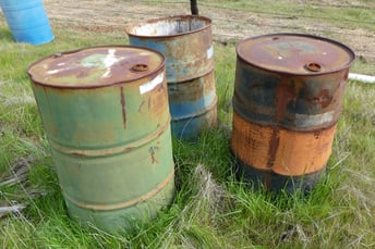 Chemical barrels on commercial property