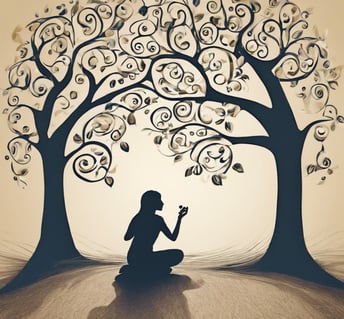 silhouette of woman raising her right hand