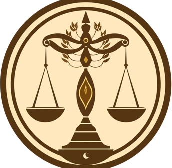 "Law tuition symbol showing a gavel, law scales, and legal education tools."