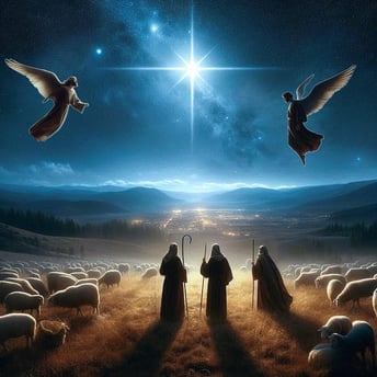 Star of Bethlehem with angels