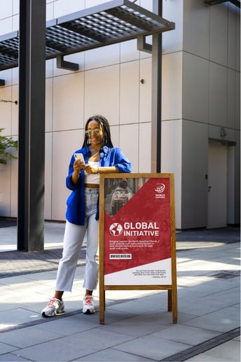 signage for a nonprofit, designed by Brennan Doud