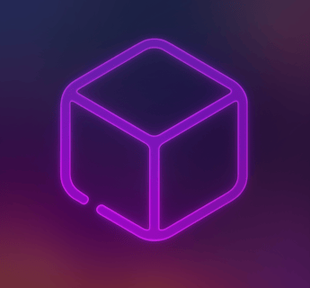 a purple neon - lite cube with a purple neon - lite