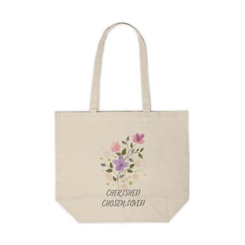 a tote bag with a flower design