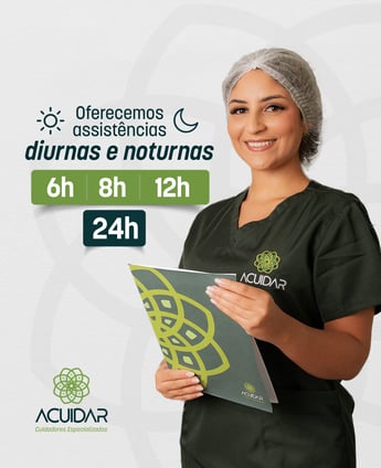 Assistências de Cuidadores com planos de 6h, 8h, 12h ou 24h