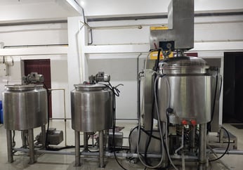 a bunch of equipment to manufacture herbal oil